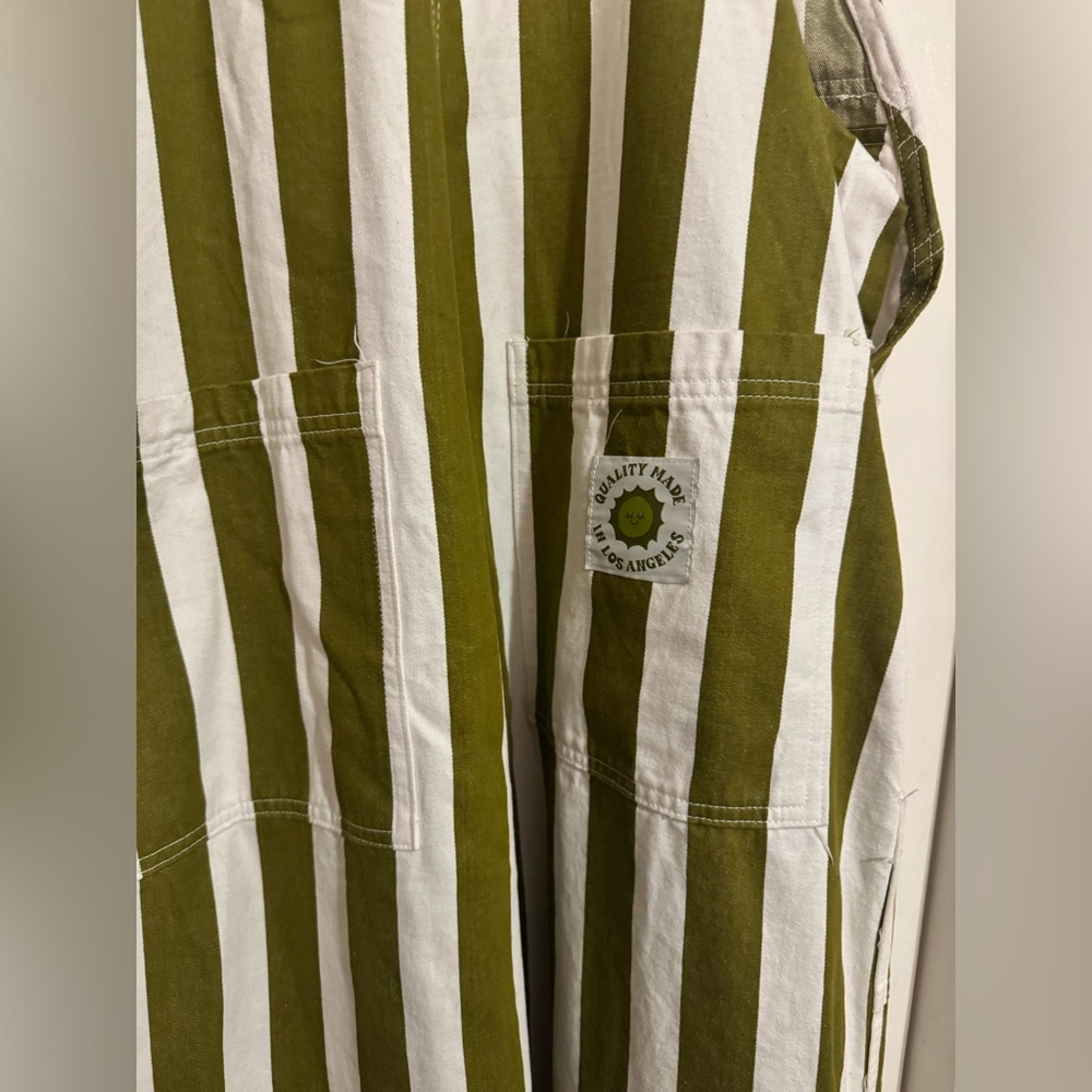 Big Bud Press Olive and White Striped Overalls - Picture 6 of 8